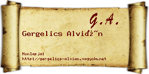 Gergelics Alvián névjegykártya